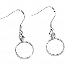 10 supports cabochons boucle d'oreille 25 mm N°06 Argent