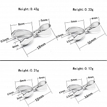 Bélière à pincer en Acier Inoxydable 3 x 15 mm Argent