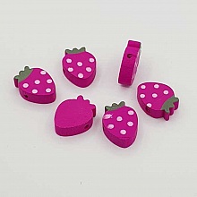 Perle bois forme fraise mauve N°01-04