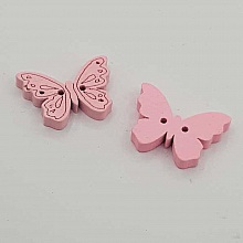 Bouton bois papillon rose N°01-05