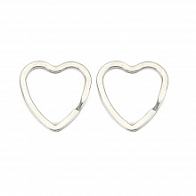 Anneau porte clés forme coeur Acier Inoxydable 31 x 31 mm