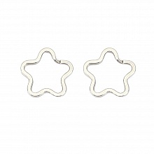 Anneau porte clés forme fleur Acier Inoxydable 34 x 35 mm