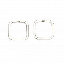 Anneau porte clés forme carré Acier Inoxydable 30 x 30 mm