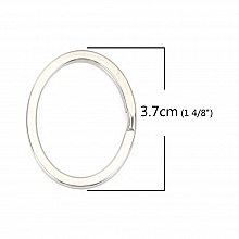 Anneau porte clés forme ovale Acier Inoxydable 37 x 29 mm