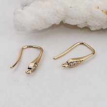 Support boucle d'oreille N°26 Hameçon plaqué Or et Strass