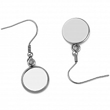 support cabochon acier inoxydable boucle d'oreille 16 mm N°06 Argent Vieilli