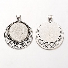 2 supports cabochons de 25mm argent, pendentifs cabochons 30AS