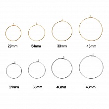 Support Boucle d'oreille Créole en Acier Inoxydable Argent N°03-30 mm x 5 paires