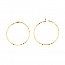 Support Boucle d'oreille Créole Plaqué Or 18K Doré N°01-25 mm x 5 paires