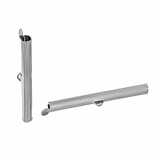 2 fermoirs embouts tubes en cuivre couleur argent Mat de 40x6mm-72436 