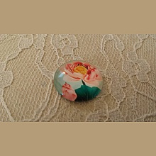 cabochon rond en verre 20mm fleur 01-048 