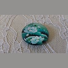 cabochon rond en verre 20mm fleur 01-036 