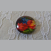cabochon rond en verre 20mm fleur 01-031 