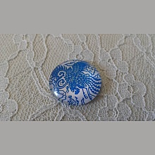cabochon rond en verre 25mm fleur 033 