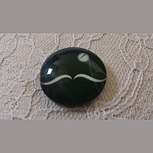 cabochon rond en verre 25mm moustache 039 