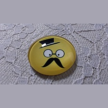 cabochon rond en verre 25mm moustache 016 