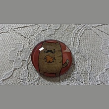 cabochon rond en verre 25mm moustache 009 