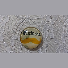 cabochon rond en verre 25mm moustache 008 