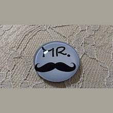cabochon rond en verre 25mm moustache 004 