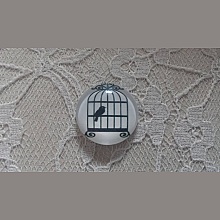 cabochon rond en verre 25mm oiseaux 015 
