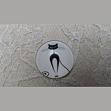 cabochon rond en verre 25mm chat 016 