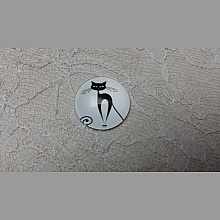 cabochon rond en verre 20mm chat 008 