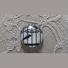 cabochon rond en verre 20mm oiseaux 008 