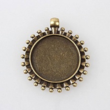 2 supports cabochons de 25mm bronze, pendentifs cabochons 84AB 
