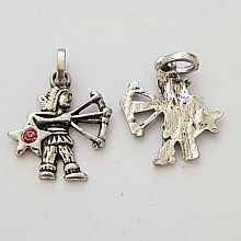 Breloque Signe Zodiaque Sagittaire Métal Argenté N°03 avec strass