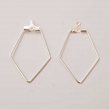 Apprêt losange Argent Support Boucle d'oreille N°01 x 1 pièce