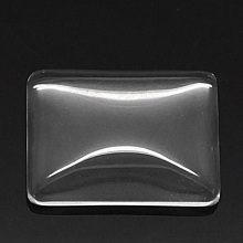 Cabochon Rectangle 18 x 25 mm en verre loupe transparent N°29