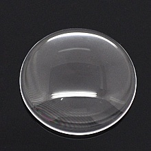 5 Cabochons Ronds 20 mm en verre loupe transparent N°08