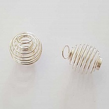 Perle Spiral Ressort Cage 23 mm Argent N°03