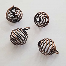 Perle Spiral Ressort Cage 20 mm Cuivre N°07