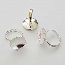 Support de bague réglable avec plateau 4 griffes argenté N°01