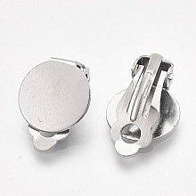Support Boucle d'oreille Clips Plateau Acier Inoxydable Argent N°02