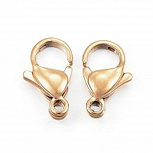 1 Fermoir Acier Inoxydable Plaqué Or 24K Mousqueton 12 x 7 mm Doré