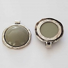 Pendentif N°001-F en Alliage Rond Gris