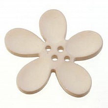 Fleur Orchidée résine 4 trous 40 x 3 mm Beige 01