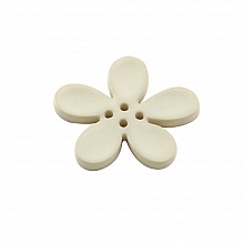 Fleur Orchidée résine 4 trous 40 x 3 mm Beige 02