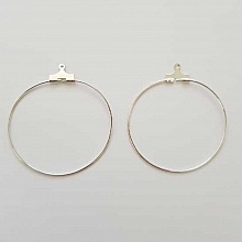 Support Boucle d'oreille Créole Métal Argenté 30 mm x 1 paire