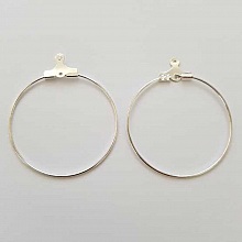 Support Boucle d'oreille Créole Métal Argenté 35 mm x 1 paire