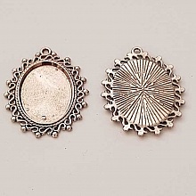 Support cabochon Ovale de 25 X 18 mm Argent Vieilli N°01