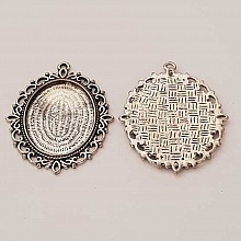Support cabochon Ovale de 40 X 30 mm Argent Vieilli N°01