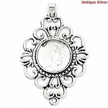 Support cabochon rond 18 mm Argent N°01