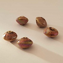 Perle fantaisie soucoupe céramique rose 20 mm N°10