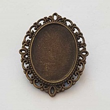 Support cabochon Ovale de 25 X 18 mm Bronze N°02-02