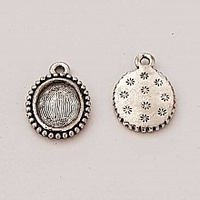 Support cabochon Ovale de 8 X 10 mm Argent N°01