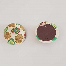 Cabochon pâte polymère 20 mm Fleur Blanc N°02