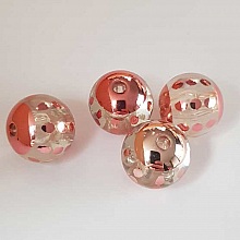 Perle ronde plastique fantaisie rouge 25 mm N°04